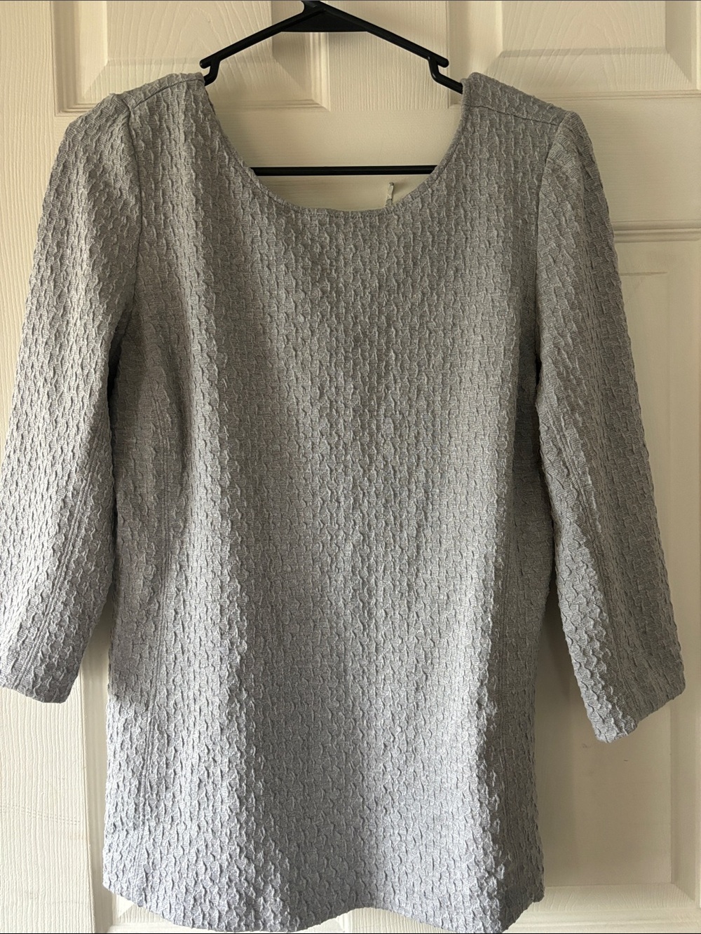 Premise Light Gray Textured Scoop Neck Top